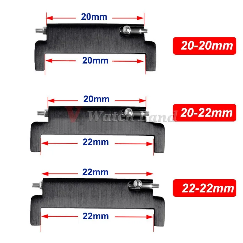 

2pcs Watch Band Connectors 20mm To 18mm 20mm 22mm To 22mm 22mm To 20mm Strap Spring Bars Accessories Quick Release Adapters Pins