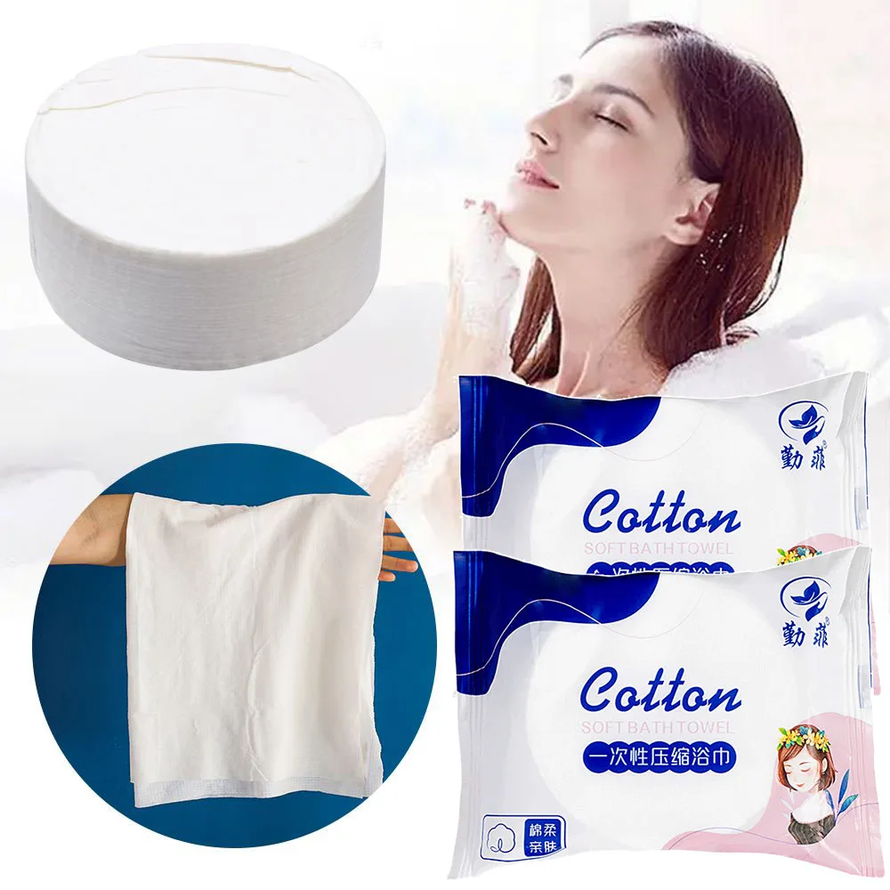 10pcs Compressed Bath Towel Cotton Portable Home Magical Facial Cleansing Towel Outdoor Travel Cloth Wipes Paper Tissue