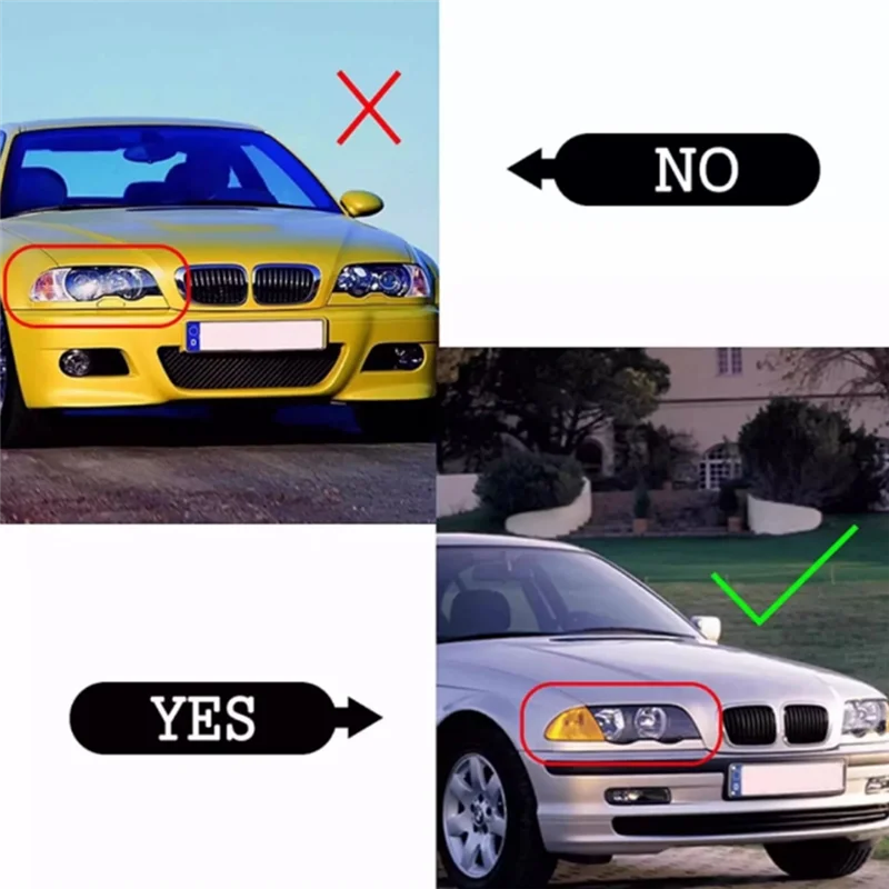 

AW-Car Front Headlight Cover Lampshades Lamp Shell Headlights Lens Cover For BMW 3 Series E46 4-Door 1998-2001 Left