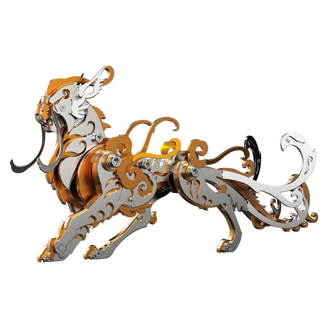 DIY Assembly Chinese Tiger Beasts 3D Metal Model Kits Toy Ancient Chinese Beasts Model Toy Set model kits to build for adults