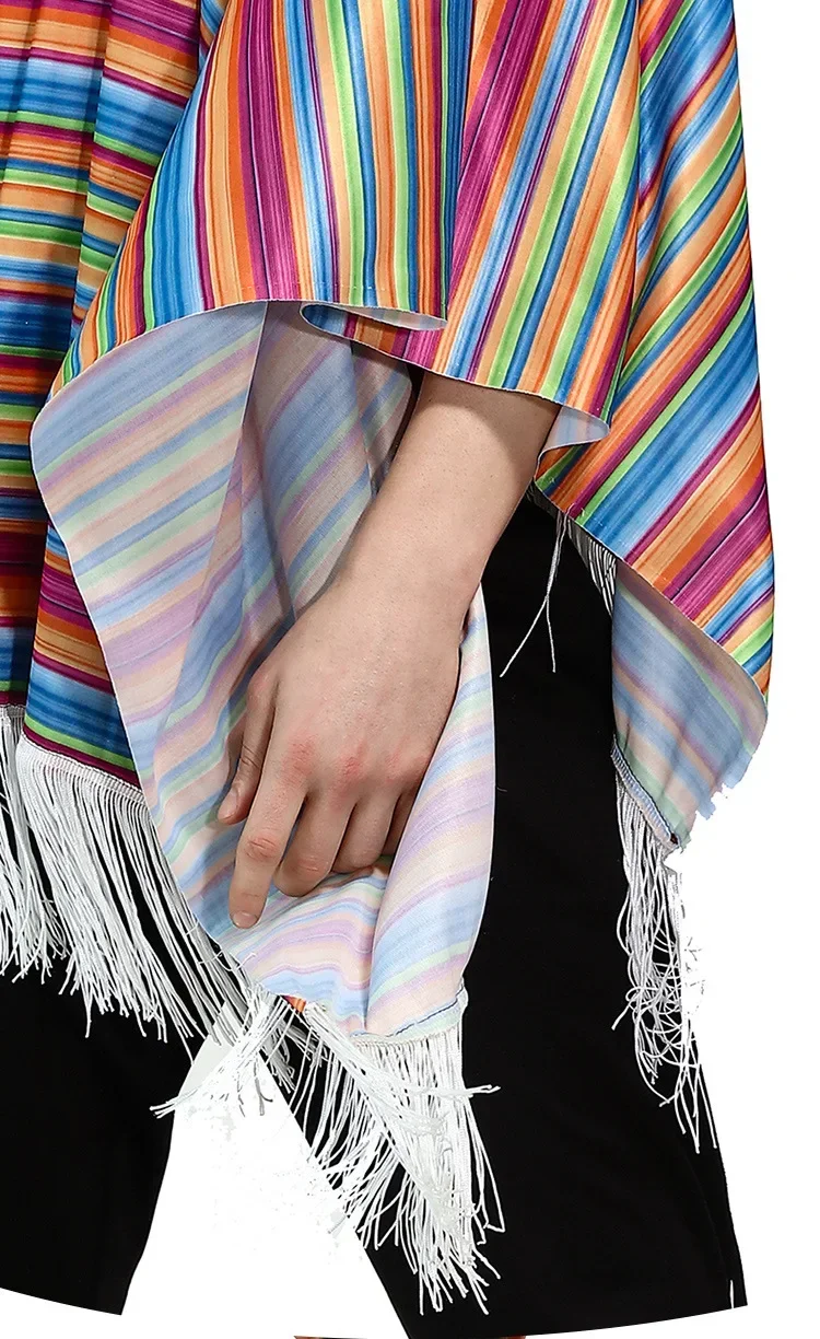 멕시코 판초 남녀공용 코스튬 코스프레 축제 파티, 성인 멕시코 민족 민속 망토