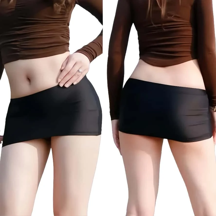 Newjoinfun ชุดเดกระโปรงมินิสเกิร์ตสะโพกแบบบางสีดำซีทรูเซ็กซี่สำหรับสตรีชุดชั้นในกระโปรงบอดี้คอนเสื้อผ้าแฟชั่นฤดูร้อน