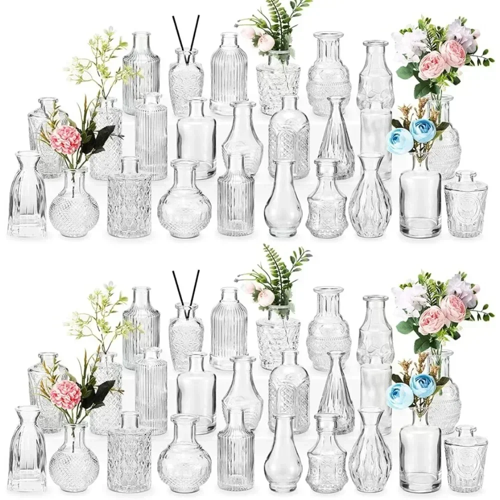 

Set of 100 Glass Bud Vases Mini Rustic Vase in Bulk Crystal Vintage Cute Bud Freight Free Home Decorations Room Decor Garden