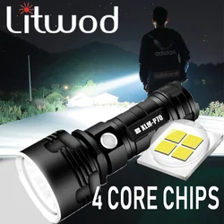 LED Flashlight XHP70 100000000LM Tactical Ultra Torch Super Bright Powerful USB Rechargeable Lantern Waterproof Lamp Light Bulb