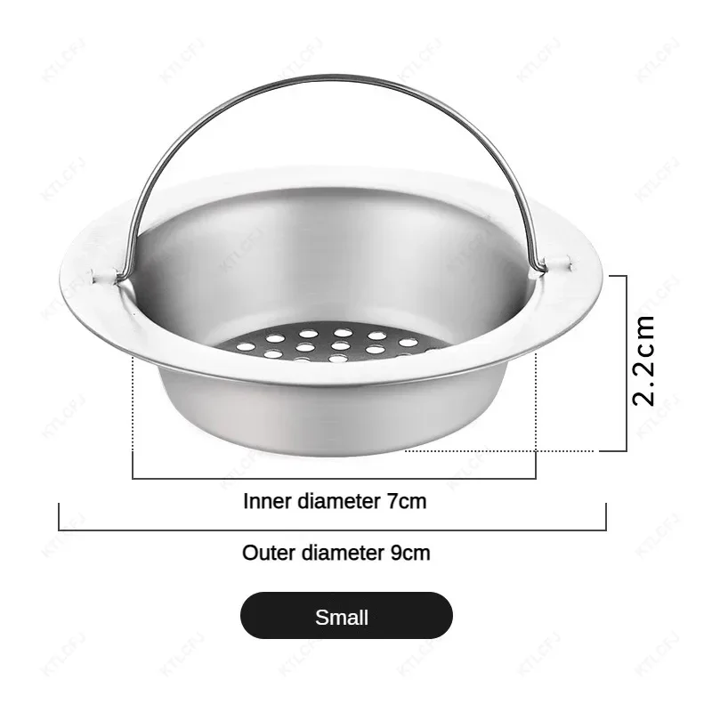 Filtro de malla de acero inoxidable para fregadero de cocina, 1 piezas, colador, orificio de drenaje, trampa para recoger el pelo, tapón para accesorios de baño