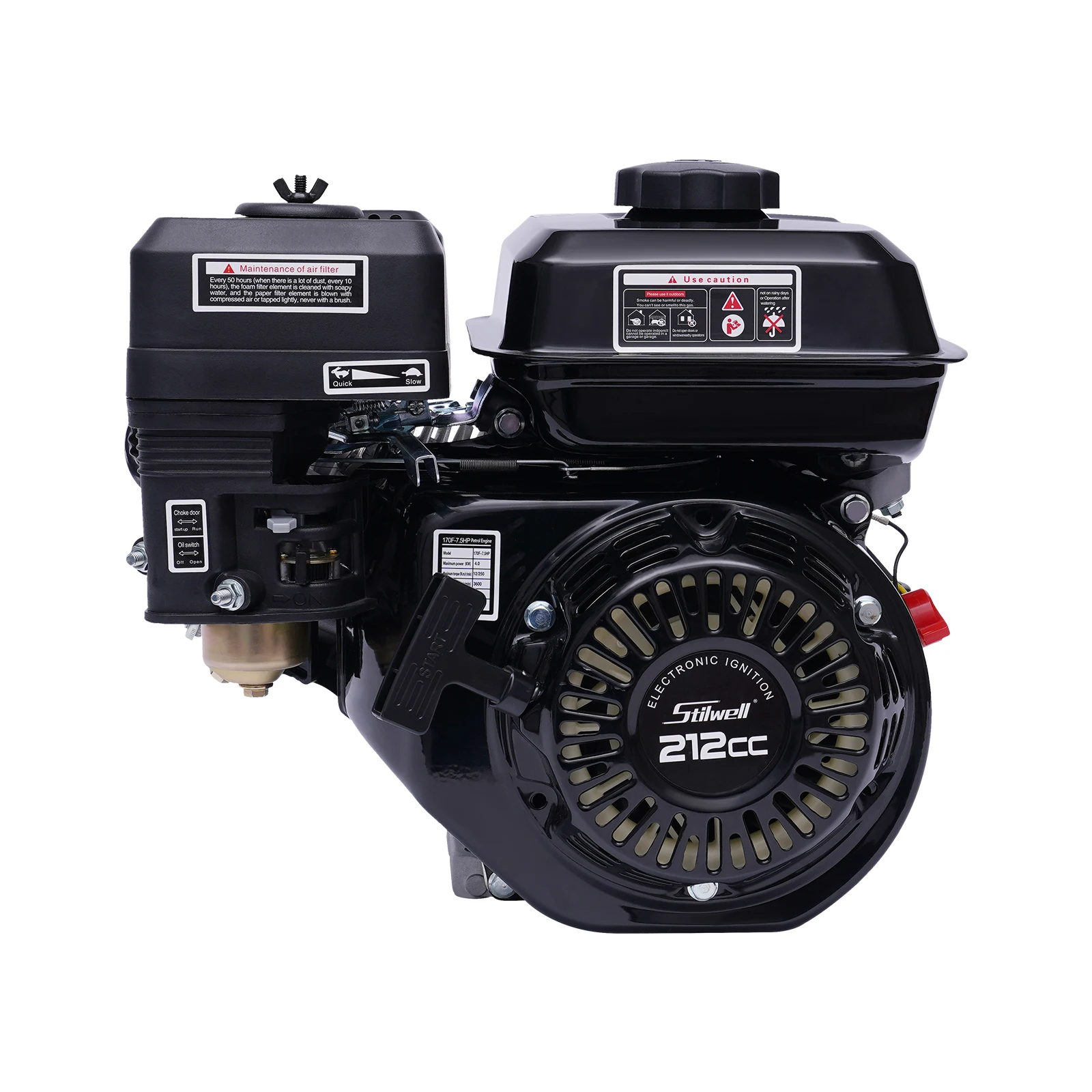 4 Stroke 7.5 HP Gas Engine Motor, Fit for Honda GX160/170F Single Cylinder Air Cooled Gasoline Engine