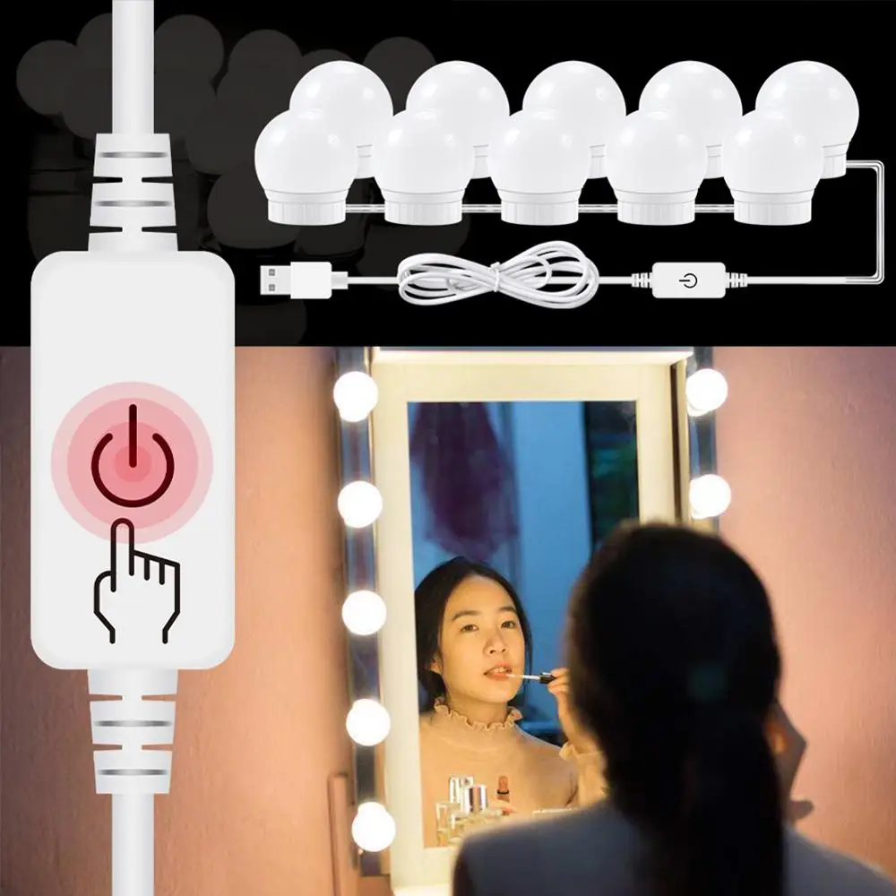 10 Vanity Mirror Lights Simple 9 Brightness Level for Vanity Stick Makeup Restroom Dressing Room Tabletop Home Decor Women Gift