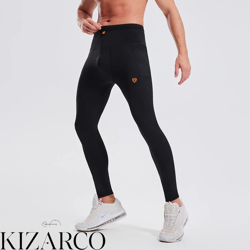 Ice Silk Black Cooling Men's Running Tights for Summer Nylon Spandex Compression Seamless Crossfit Muscle Fit Warm Gym Leggings