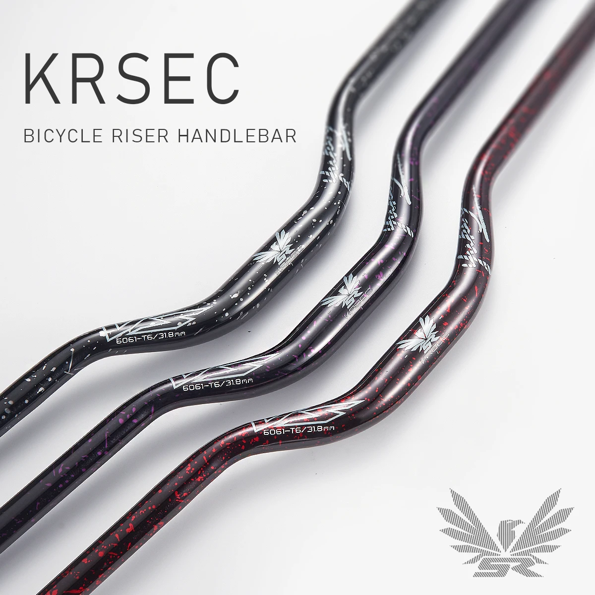 KRSEC 31,8 mm Mountainbike-Lenker, Fahrrad-Riser-Lenker aus Aluminiumlegierung, 55 mm Aufstieg, 780 mm Länge, Lenker mit heller Oberfläche – Detail 1