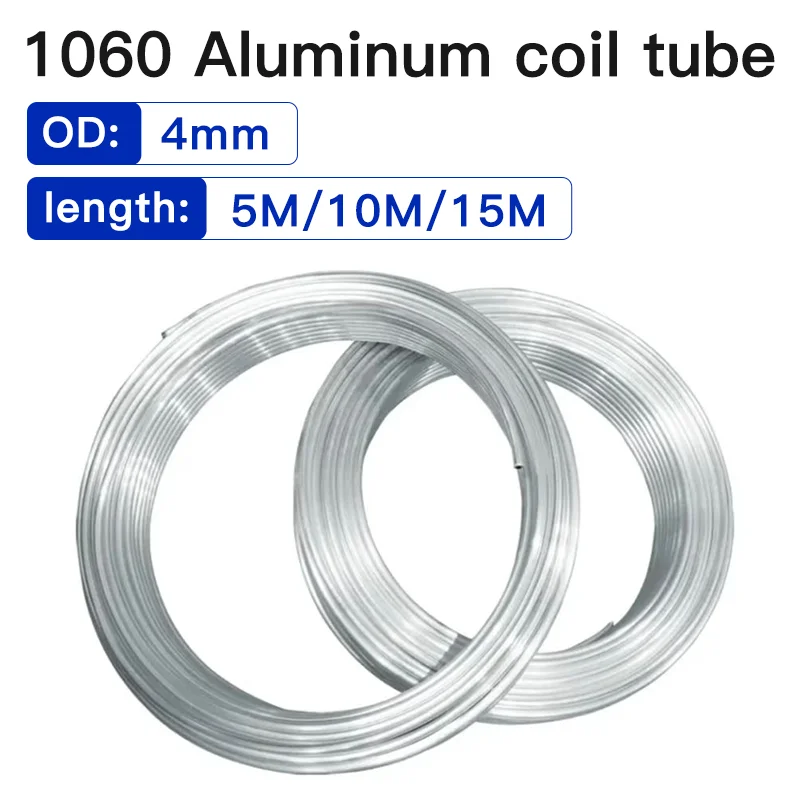 

1060 Алюминиевая катушка, внешний диаметр 4 мм, полая труба из чистого алюминия для кондиционера, холодильника, длина охлаждения 5-15 метров