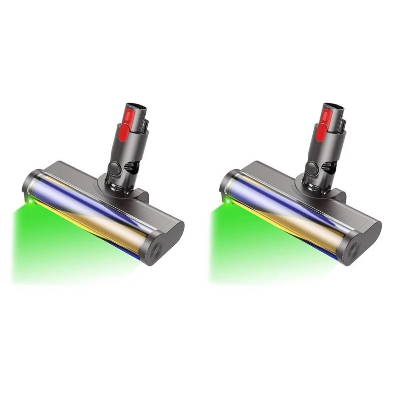 [NEW!A38F】 2X Brush Head For Dyson V7 V8 V10 V11 V15 Hardwood Floor Brush Head Replacement Parts With Dust Detection Light