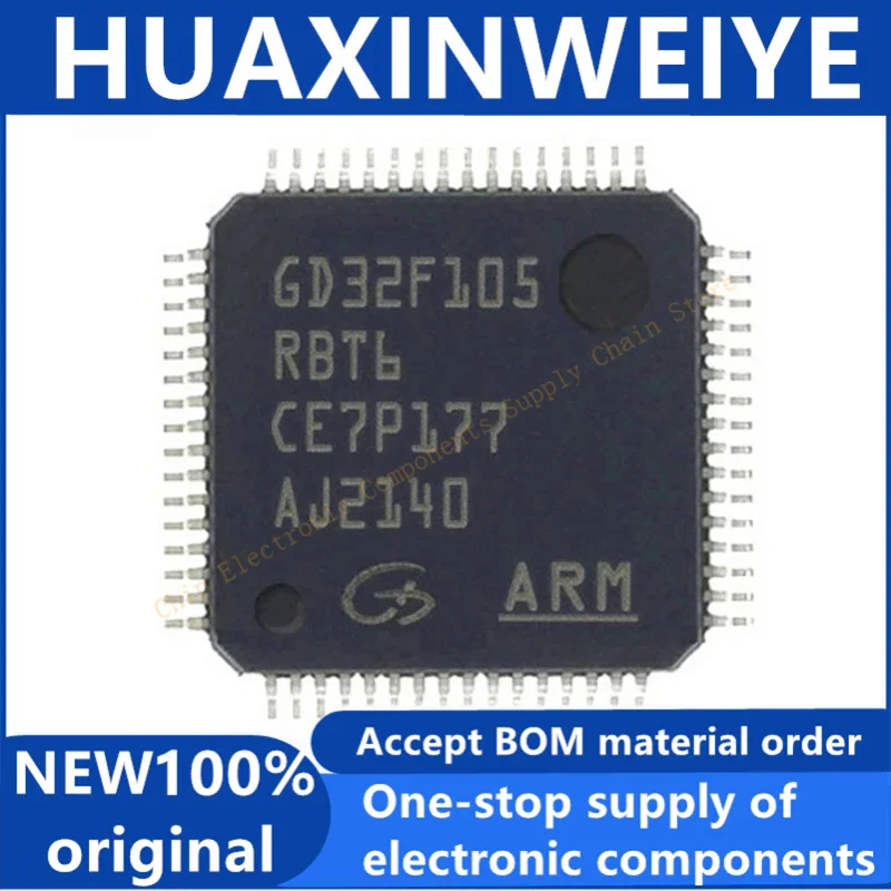 1 pcs/lot Original Genuine GD32F105RBT6 LQFP64 CortexM3 Microcontroller single chip Compatible substitution STM32F105RBT6 LQFP-6