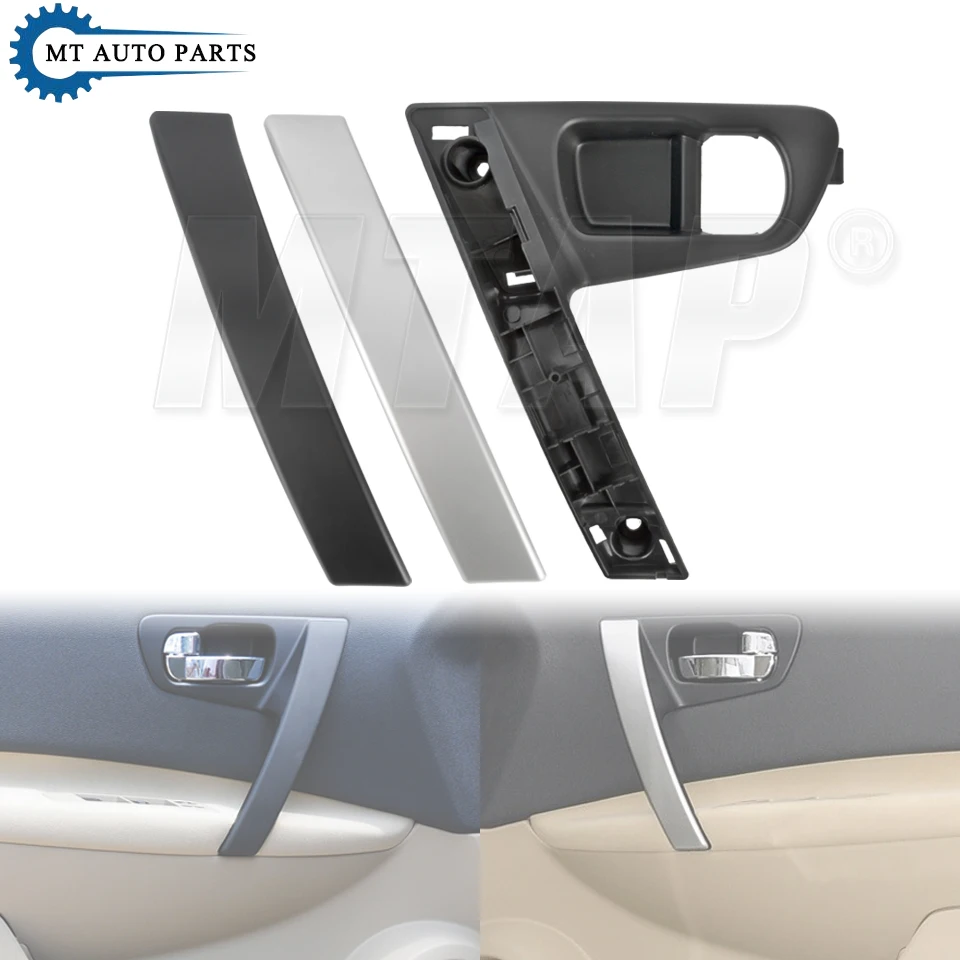 MTAP Car Interior Door Handle Base Black Silver Trim Cover For Nissan Qashqai J10 2007 2008 2009 2010 2011 2012 2013 2014 2015