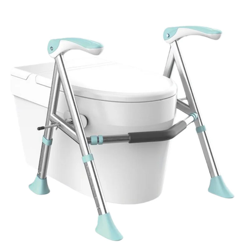 Custom No-Drill Aluminum Toilet Safety Frame Flip-Up Arms Adjustable Lightweight Portable For Elderly Seniors 150kg Capacity