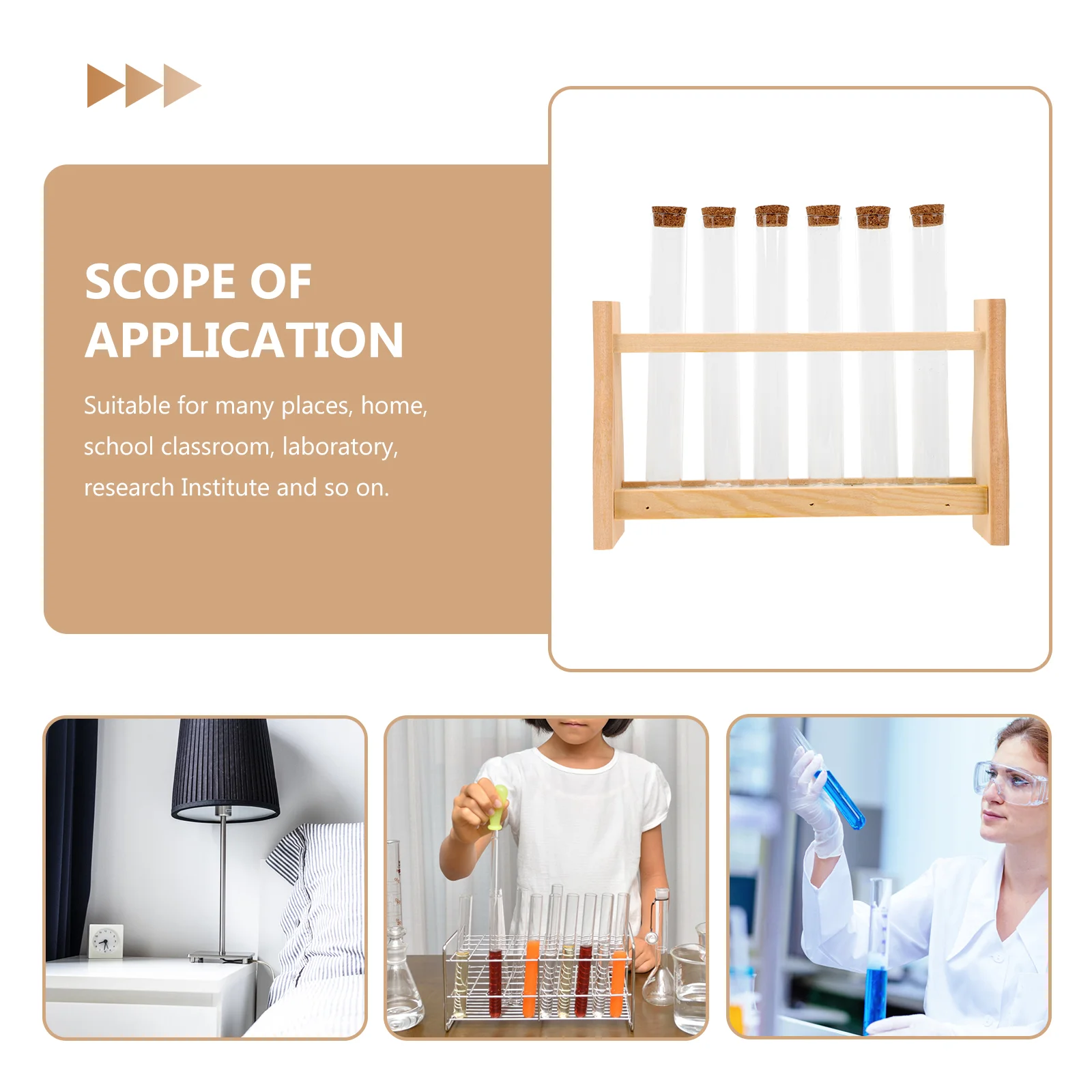 Perfume Test Tube Rack Laboratory Stand Tubes with Wooden Holder Essential Oil Bracket