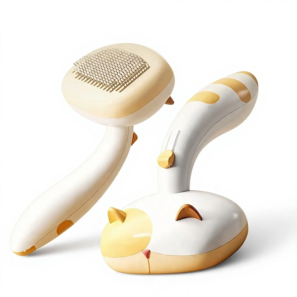 Pet Grooming Brush Stainless Steel Needle Comb Self Cleaning Slicker Tool for Dogs Cats Hair Removal Massage Long Short Haired