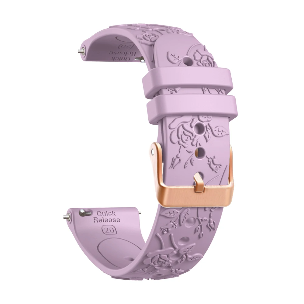 20 مللي متر سيليكون محفورة حزام ساعة اليد لسامسونج غالاكسي Watch7/6/5/4 40 مللي متر/44 مللي متر 5 برو 45 مللي متر ساعة 6 4 كلاسيكي 43 مللي متر/47 مللي متر 42 مللي متر/46 مللي متر