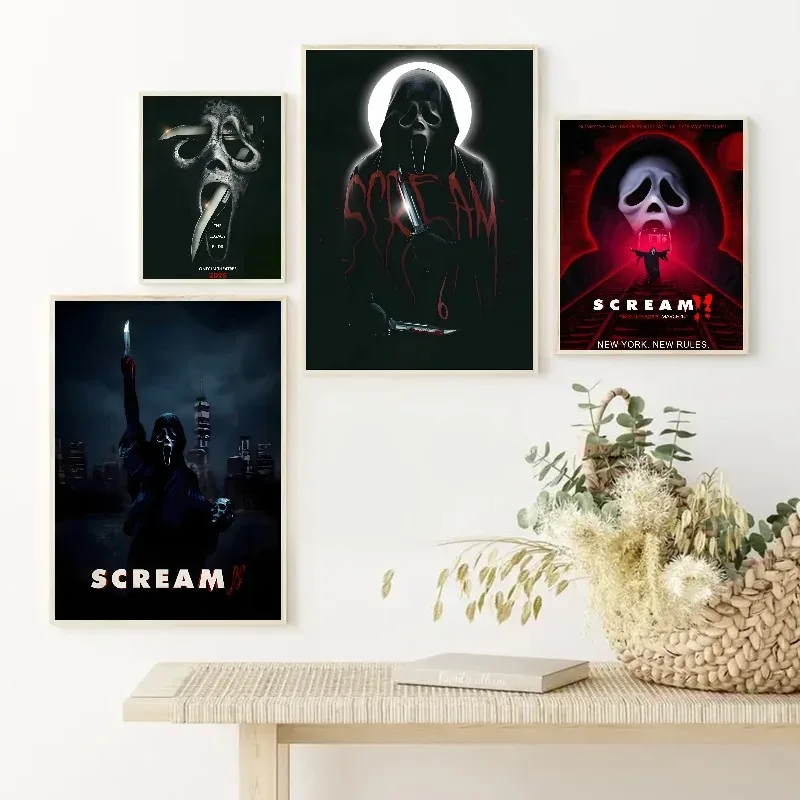 Scream Horror Movie Poster Canvas Painting Wall Art for Picture Coffee House Bar Living Room Bedroom Restaurant Home Wall Decor