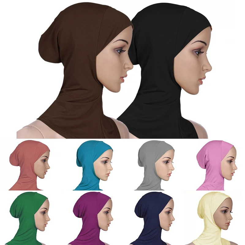 Cobertura de cabeça muçulmana para mulheres, tampas hijab internas, lenço ninja islâmico, chapéu, gorro, 1pc