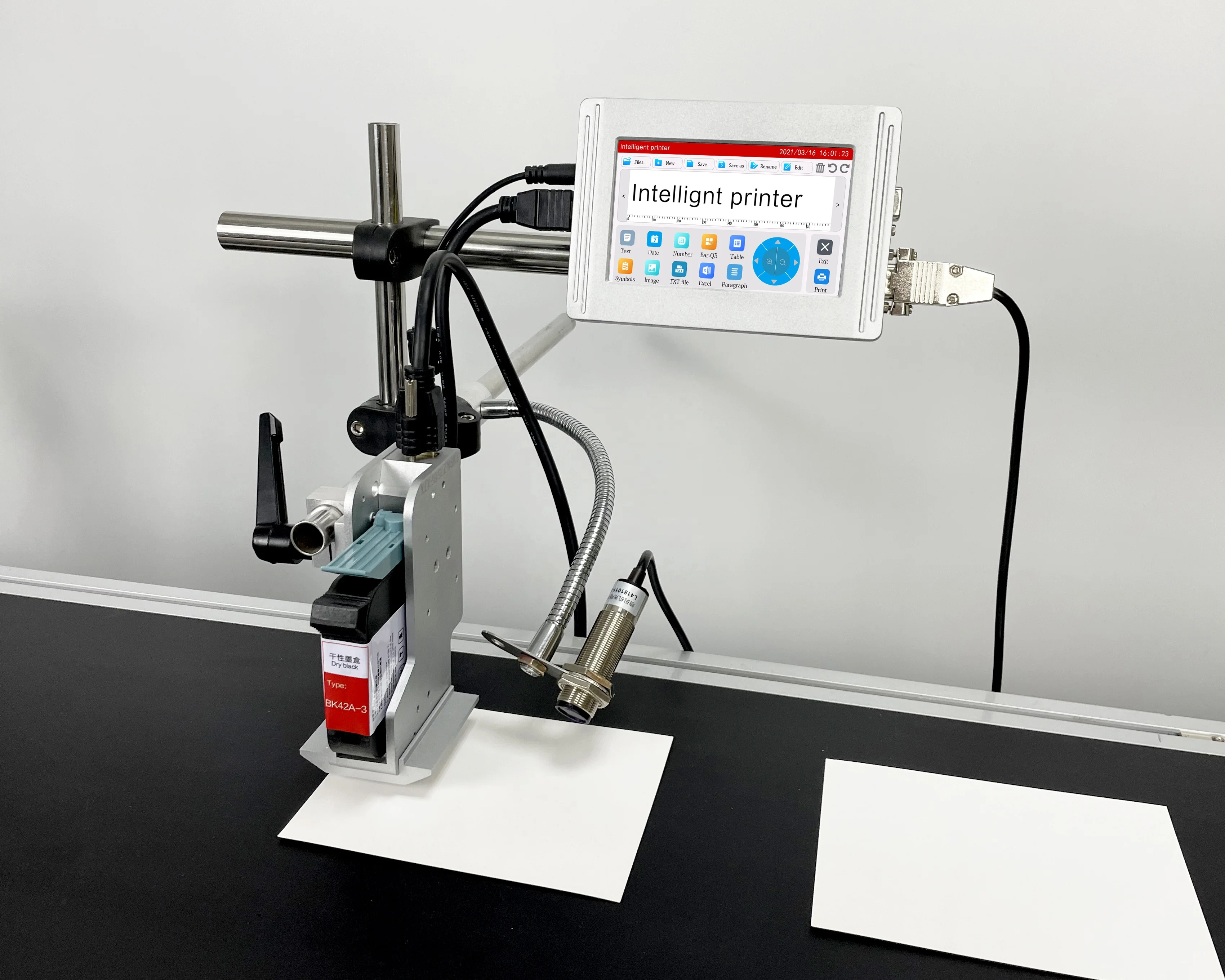 Industrial TIJ Thermal Inkjet Printer Coding Machine 5 Inch Screen High Resolution Online 12.7mm Batch Date Coders for Metal