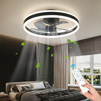 IRALAN Ceiling Fan With Light Remote Control Dimmable 6 Speeds Modern Low Profile LED Ceiling Fans Lamp For Living Room Bedroom