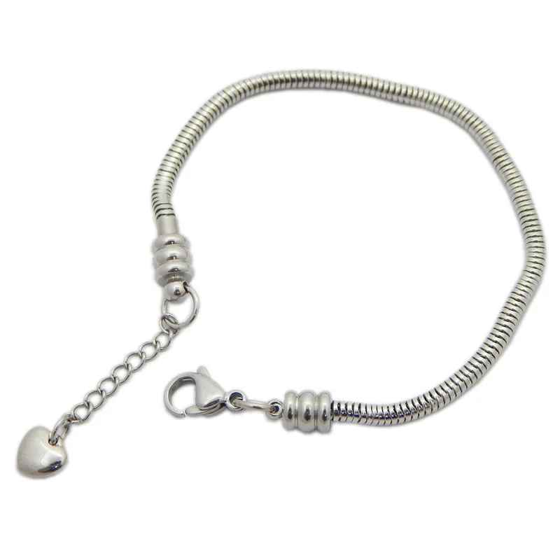 3.2MM 316L Titanium Steel Snake Chain Bracelet Jewelry for Men Women Stainless Steel Link Diy Beads Bracelet 15cm 20cm 22cm