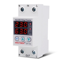 SINOTIMER 63A Din Rail Voltage Surge Protector 230V Adjustable Voltage Surge Protector Relay With Limit Current Protection