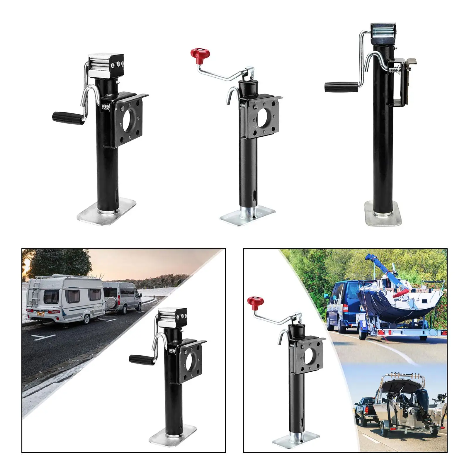 Hand-crank Trailer Jack Wear Resistaht Sturdy Professional Multifunction Support Legs for Yacht RV Boat Camper Accessories