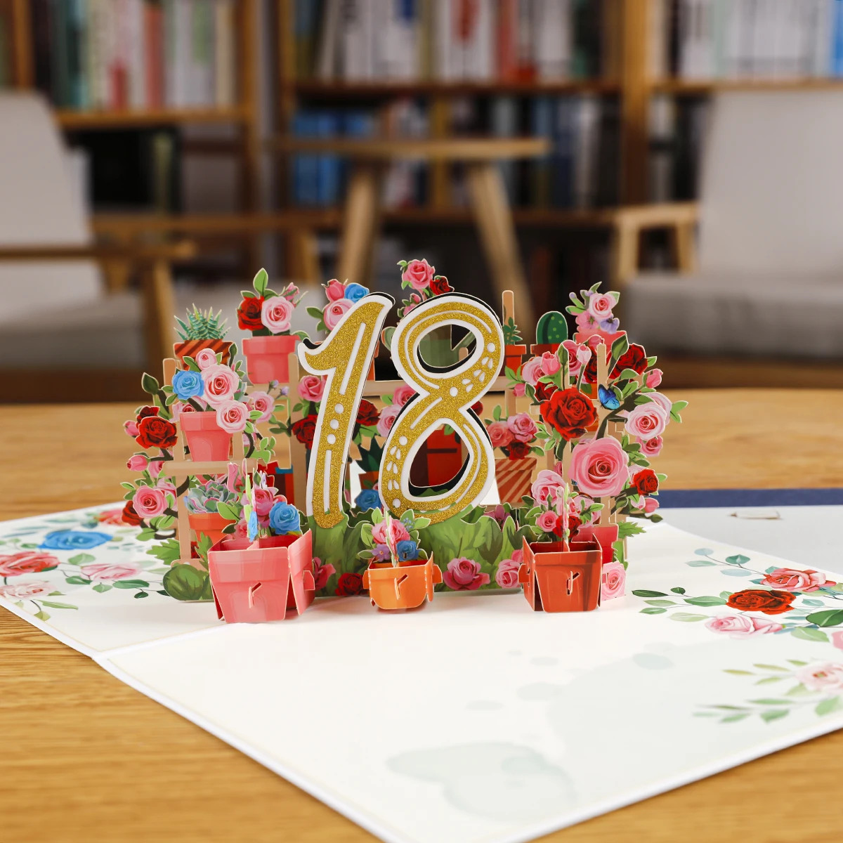 Nummer 1 - 100 Geburtstags-Pop-up-Karte, 3D-Grußkarten für Jubiläum und Hochzeit – Detail 2