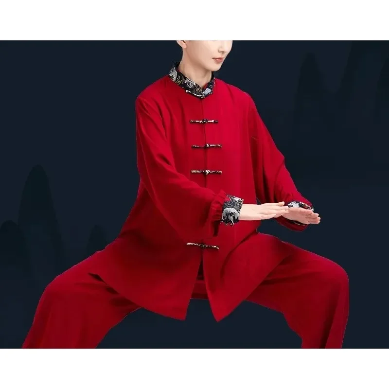 الملابس الصينية التقليدية الرجال النساء الكبار تاي تشي الكونغ فو موحدة فنون غير رسمية أداء ممارسة الملابس الووشو