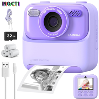 INOCTI Kids Instant Print Camera, Toddler Digital Camera, HD Dual Lens Selfie for Girls Boys Christmas Birthday Gifts Toys