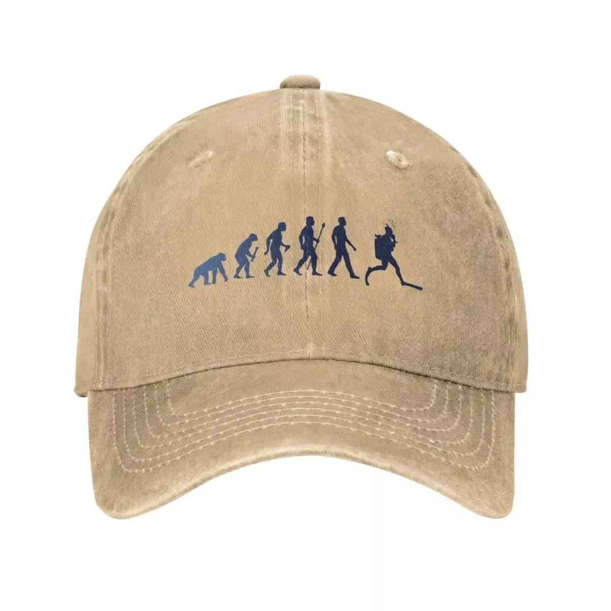 Nouvelles casquettes de baseball vintage amusantes « Evolution de la plongée » pour hommes et femmes, effet vieilli et délavé, casquette de soleil pour plongeur, toutes saisons, cadeau, chapeaux