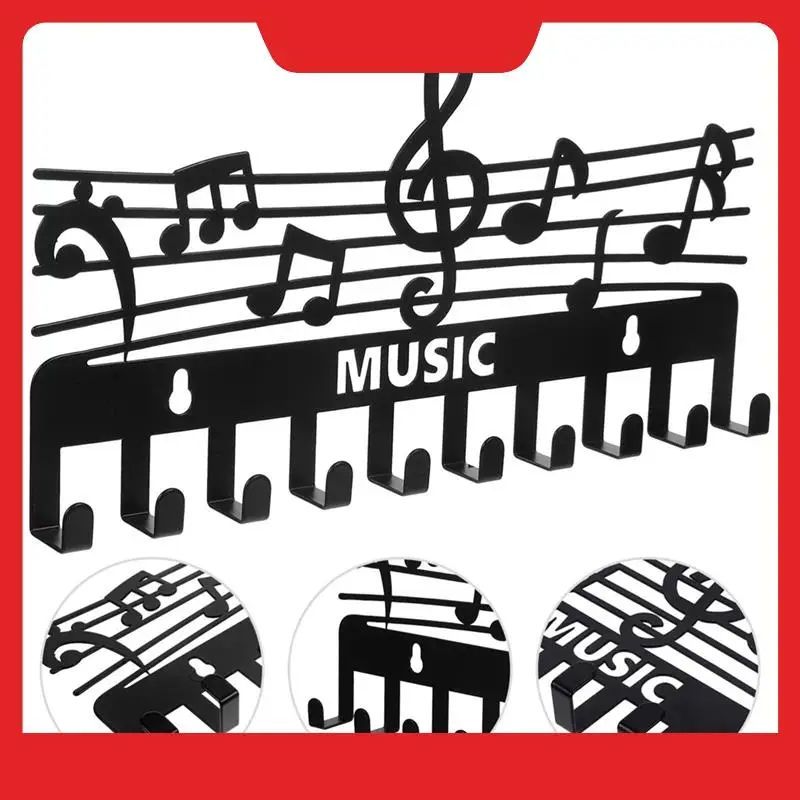 

Key Holder Wall Mount Hook Rail Music Note Shape Vintage Coat Hooks For Coat Hat Towel Rack Purse