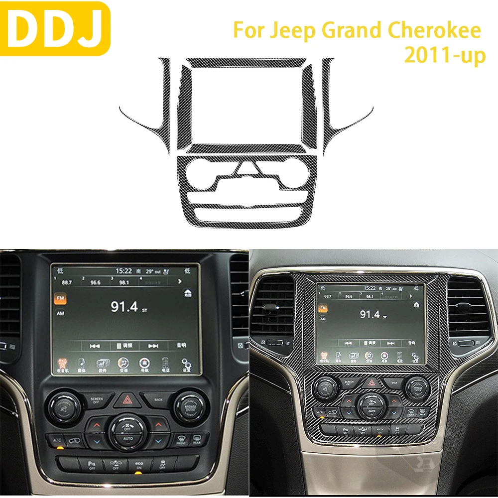 

For Jeep Grand Cherokee 2011-up Accessories Car Carbon Fiber Interior Center Navigation Buttons Decoration