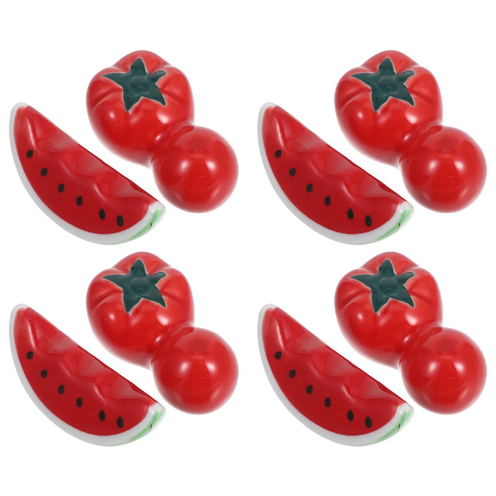 

8Pcs Ceramic Chopstick Holder Creative Fruit Design Tomato Watermelon Cute Chopsticks Rest Stand Storage Dining Tableware