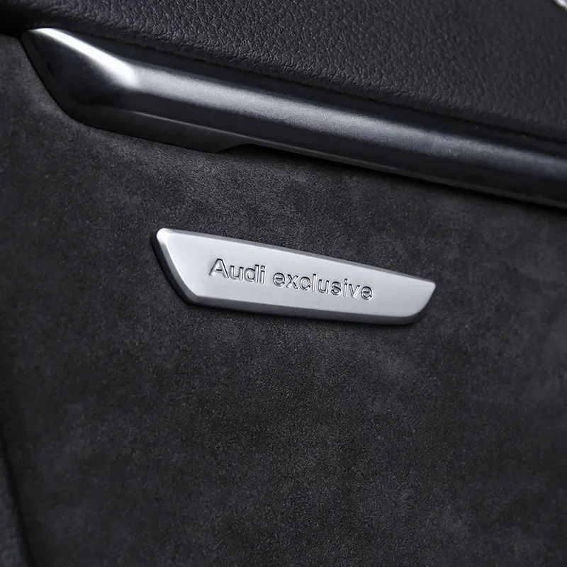 

For Audi Sticker Silver Interior 2pcs Audi Exclusive Door Metal Zinc Alloy Door Panel Emblem For Audi A6 C8 A7 RS3 8V TT 8J A8