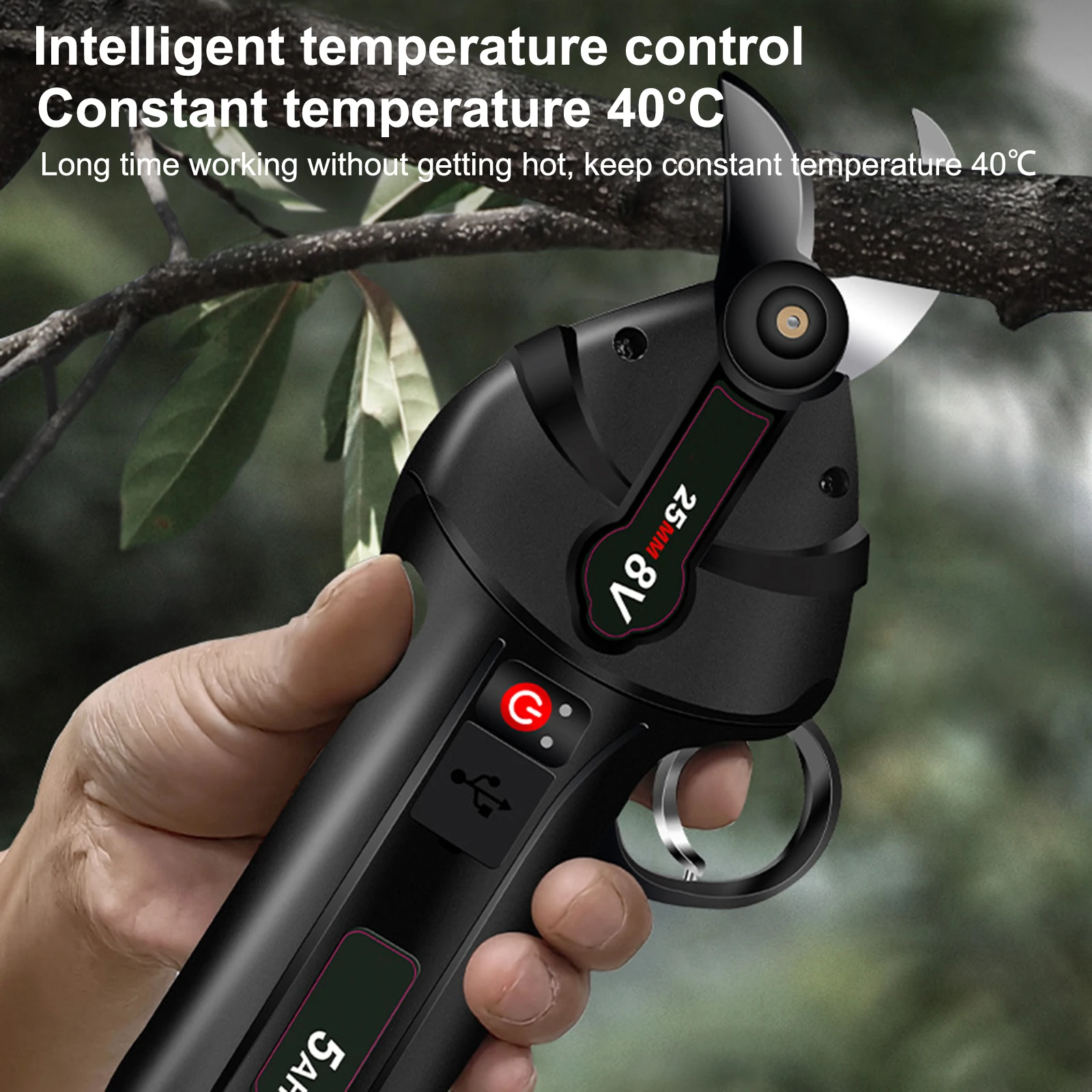 

Electric Pruning Shears Tools 7.2V Electric Tree Branch Trimmer Professional Cordless Tree Pruner with USB Rechargeable Battery