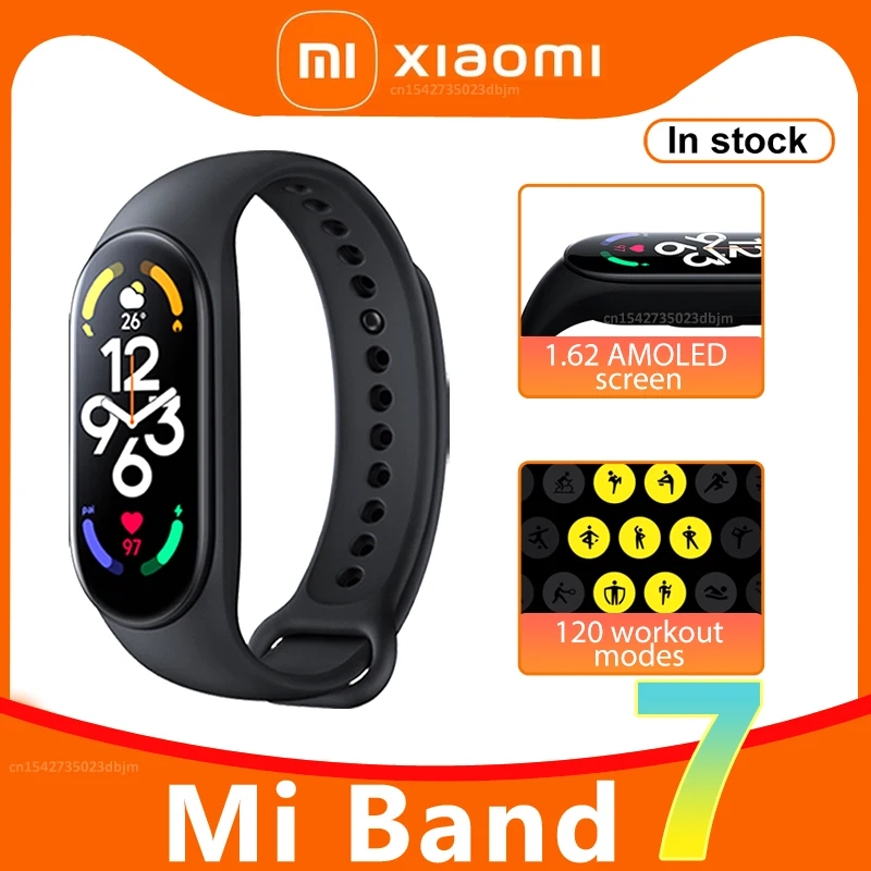 

Xiaomi Mi Band 7 Smart Band 1.62" AMOLED Bluetooth 5.2 VO2 Max Sport Analysis 120 Workout Modes 5ATM Waterproof Smart Bracelet