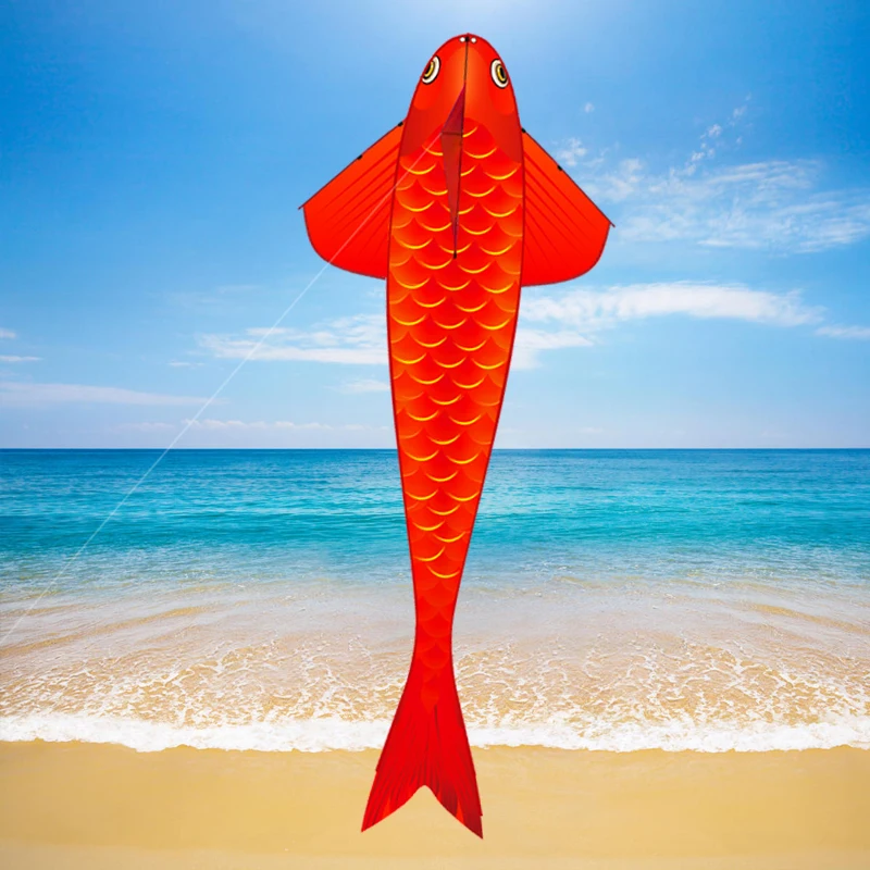 New High Quality 3.2/6m  Power Red Fish Kite With Handle and Line Factory Outlet Good Flying