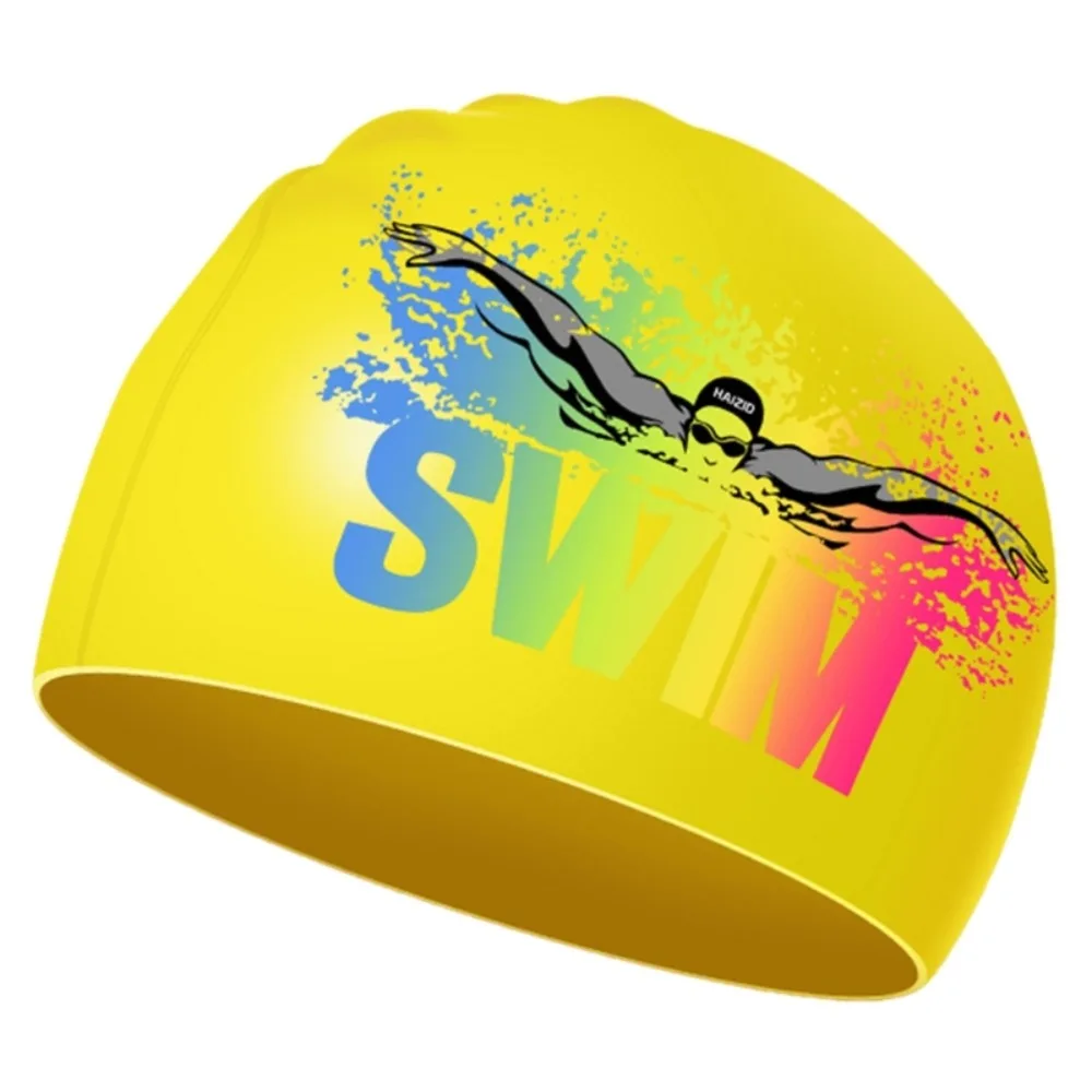 Caps Ears Protect Waterproof Silicone Elastic Silicone Swimming Hat Elastic Diving Hat Letter Swim Cap Swimming Caps