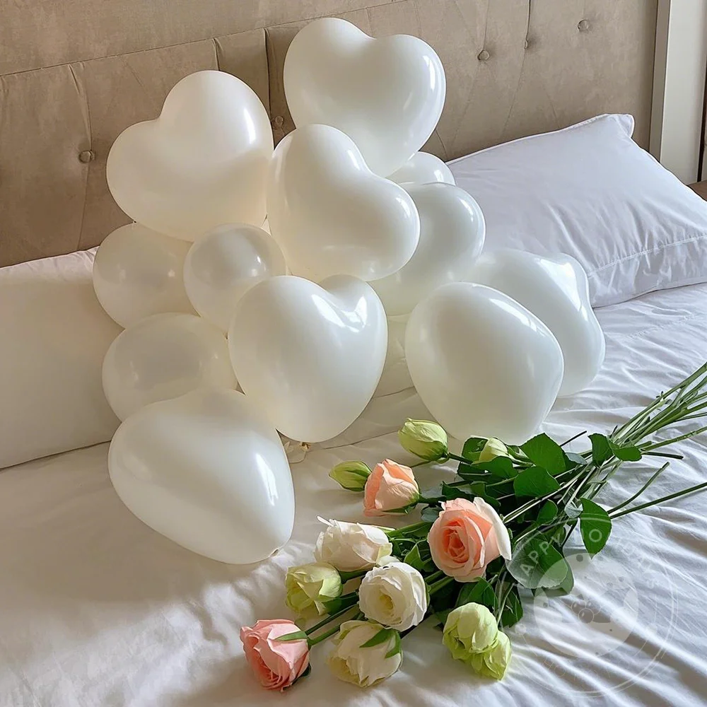 20/50/100 Stück 25,4 cm Herz-Luftballons für Hochzeitsdekoration, Mädchen-Geburtstagsfeier, Latexballons, 2,2 g, weiß, rosa, rot, Liebesballon – Detail 8