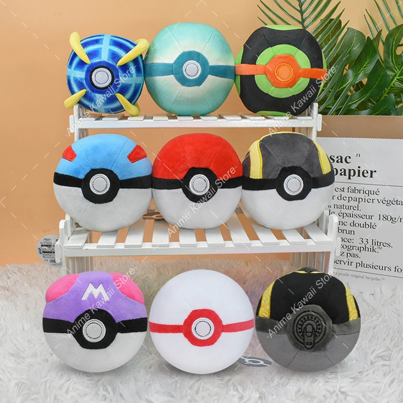 13 Style Pokeball Plush Master Ball Great Ball Ultra Ball Dusk Ball Soft Stuffed Doll Anime Pocket Monster Collection Kids Gift