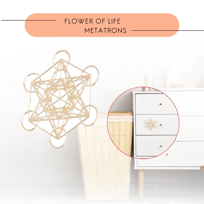 4Pcs/Set New Metal Energy Decor Sticker Flower Of Life