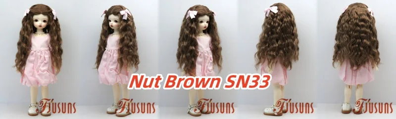JD880 Lange Sauvage Welle Mittelscheitel Meerjungfrau Lockig mit Twin Bow Braids Puppe Perücken 1/8 1/6 1/4 1/3 Pullip Blythes BJD Haar – Detail 21
