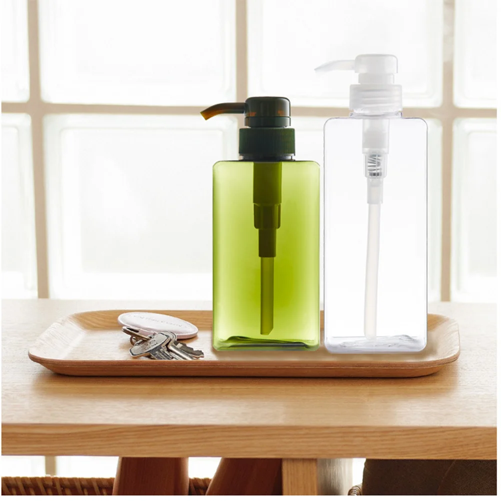2 stücke 280 ml Wiederverwendbare Petg Leere Quadratische Flasche Mit Spray Pumpe Nachfüllbare Reise Flüssigkeit Seife Spender Für Diy Lotion ätherisches