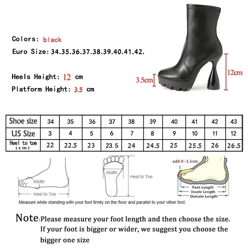 Aneikeh Fashion Round Toe Strange Style Chunky Heels Platform Women Ankle Boots Roman Stripper Shoes Tacones Mujer