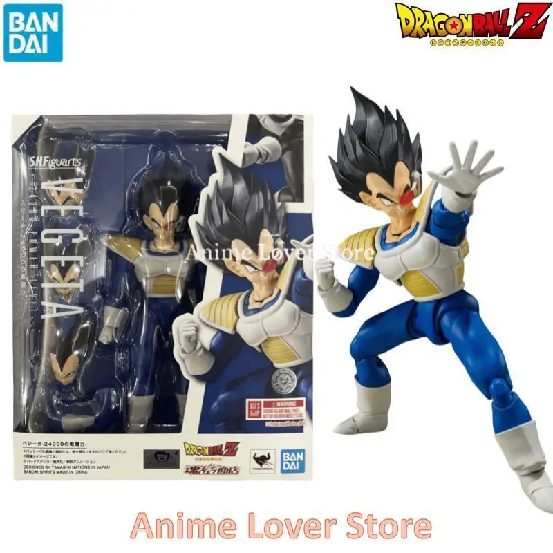 100% Bandai Original S.H.Figuarts SHF Dragon ball VEGETA 24000 POWER LEVEL Anime Figures Toy