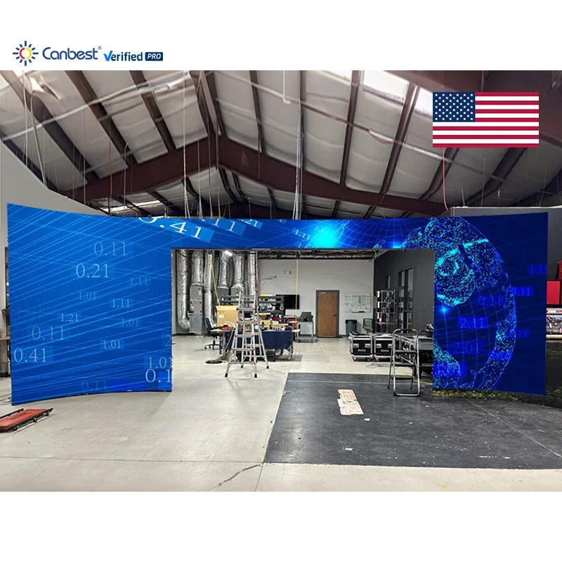 P2.6 5000X3000mm 16.4X9.84ft Curved Indoor Rental LED Video Wall Display Screen for USA Auto Show Exhibition Booth view 2