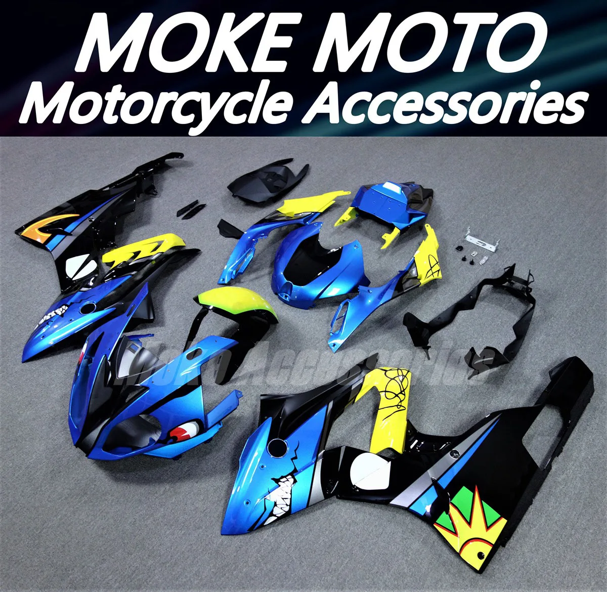 

Комплект обтекателей для мотоцикла Moke moto, подходит для S1000rr 2015 2016, комплект кузовных работ, синяя акула, высокое качество, ABS, инъекция, новинка