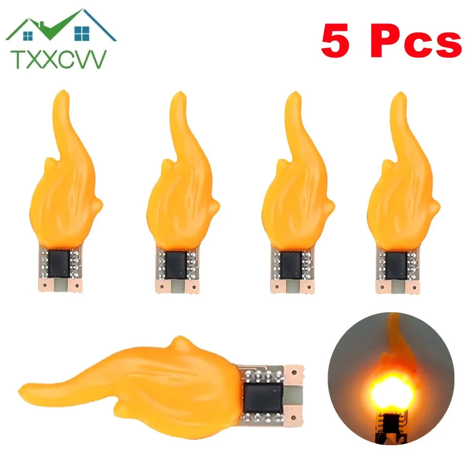 5 sztuk 3V świece Flash Edison płomień LED Filament Led COB 2200K dioda światła dekoracja urodzinowa akcesoria do żarówek